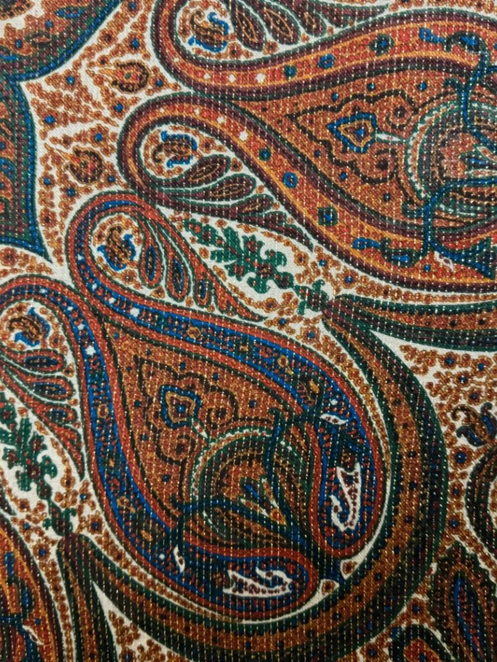 Vintage The Specialty House Wool Lurex Paisley Scarf Shawl Made in Japan 35x35